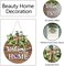 Interchangeable Seasonal Welcome Sign Front Door Decoration, Rustic Round Wood Wreaths Wall Hanging Outdoor, Farmhouse, Porch, for Spring, Summer, Fall, Halloween, and Christmas.